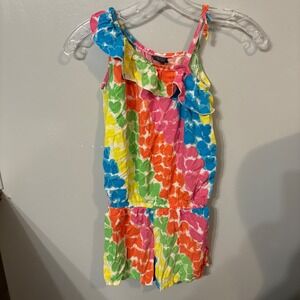 Faded Glory Tie Dye‎ Tank Romper Kids Multi Color Sleeveless (Girls Medium 7/8)